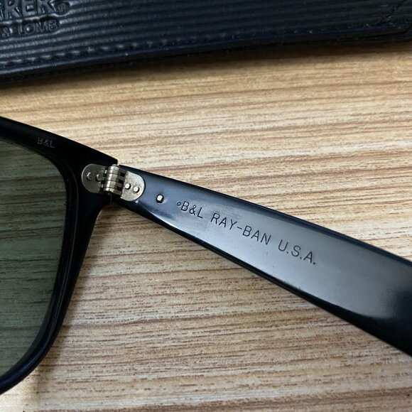 Bausch & Lomb - Ray-Ban Wayfarer II vtg sunglasses 1985 USA EBONY G15 L1724 OUAS - Picture 5 of 10